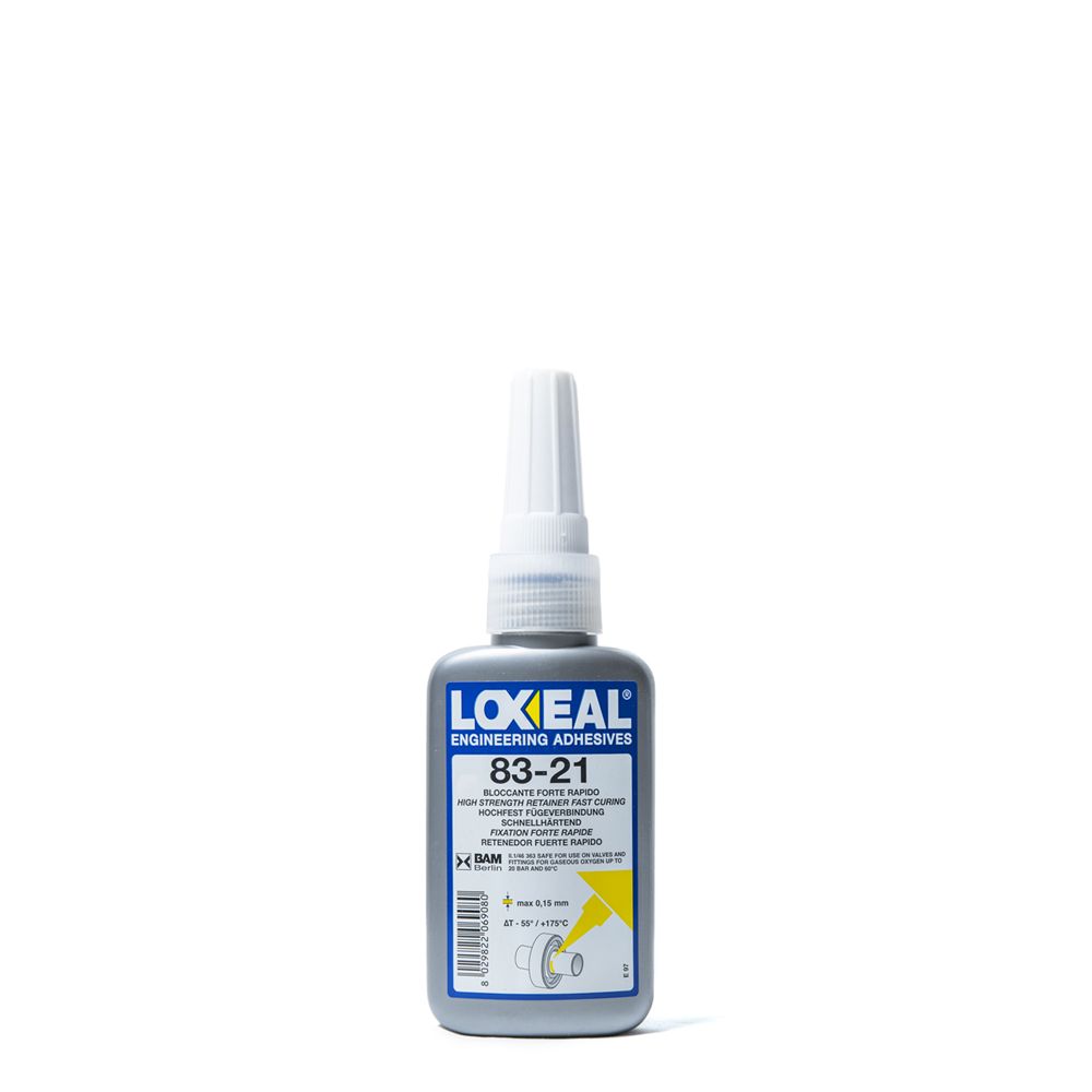 Loxeal 83-21 high-strength threadlocker (50ml) – heat-resistant, vibration-proof, and chemical-resistant adhesive for industrial applications.
