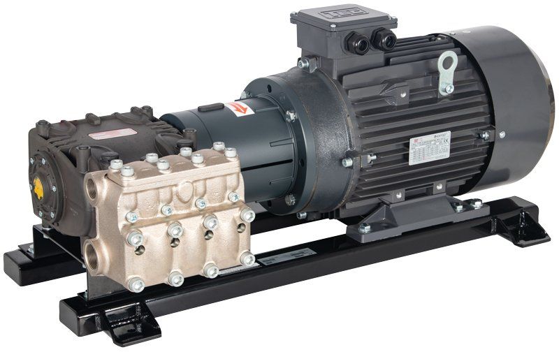 Interpump 70 Series Motor Pump Unit, 415V 15hp, 90 Bar, 62 LPM, WK6 Pump, Skid Mounted