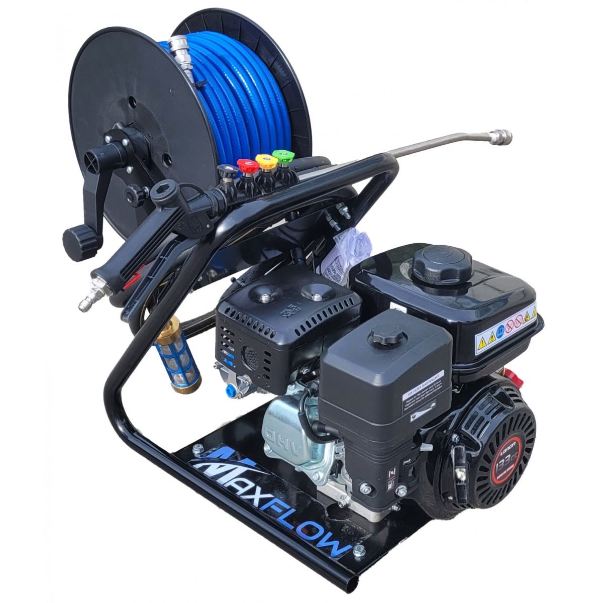 Maxflow Loncin H135 Soft Wash System, Comet Pump, 15 Bar, 11 LPM, Carry Frame