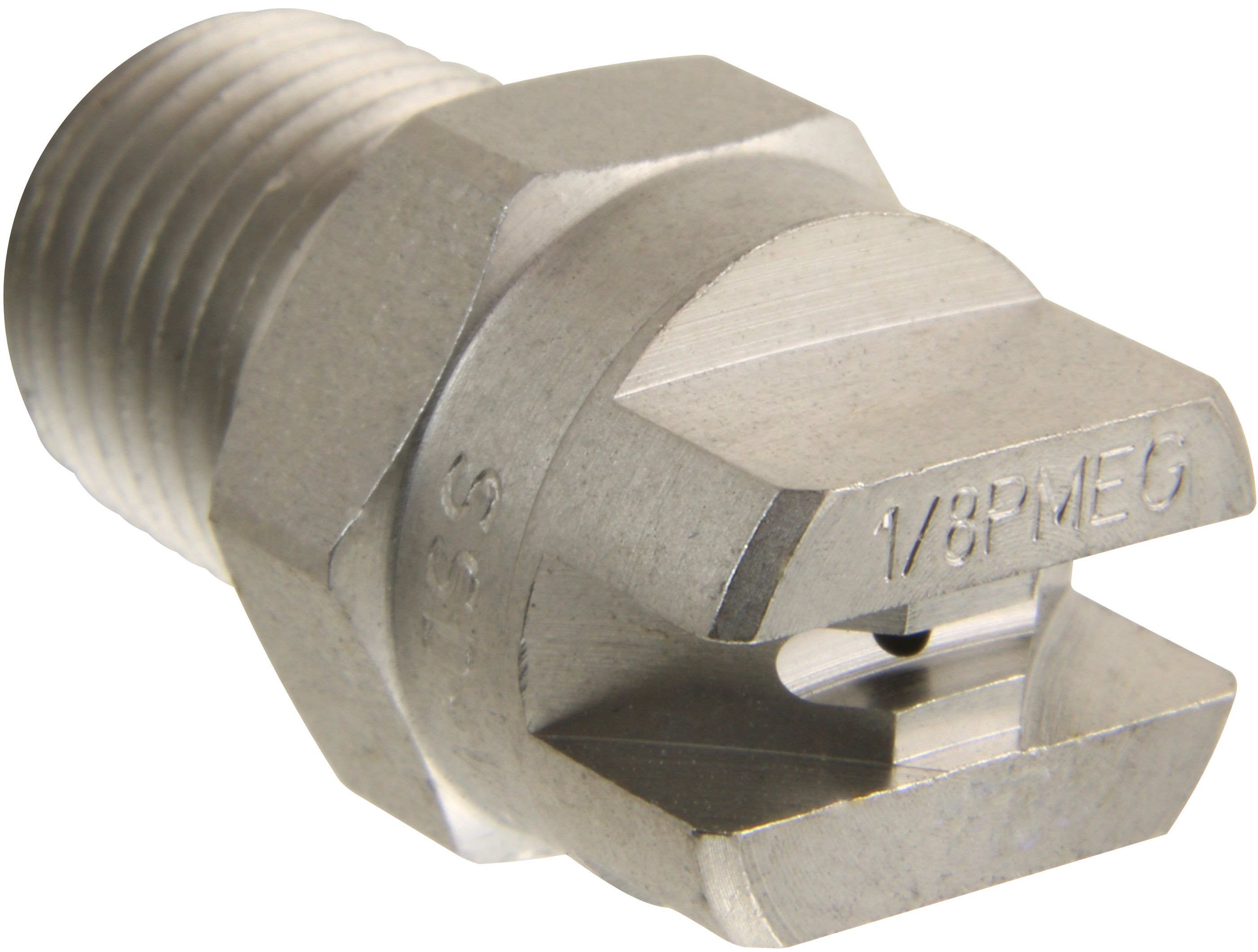 Spraying Systems High Pressure Nozzle – 1/8" MEG, 25° Fan Jet, Size 06 PMEG (Stainless Steel)