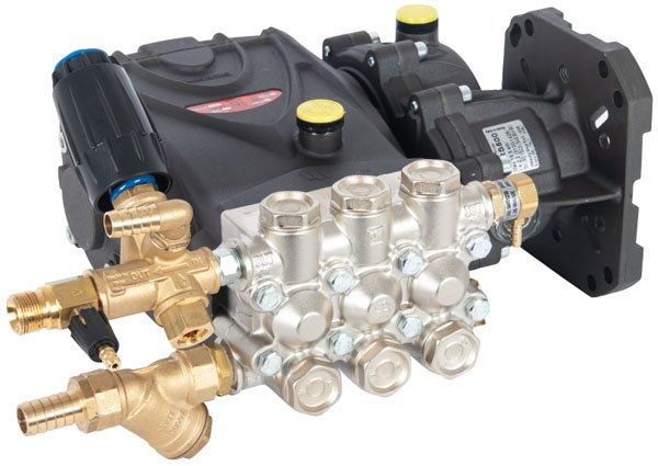 Interpump WS202 Sub Assembly (Part No: S400-1002), 21 LPM, 200 Bar, 10 HP with RS500 gearbox, VRT3 unloader valve, adjustable chemical injector, ES1 easy start valve, compatible with Honda GX390K1QX engine.