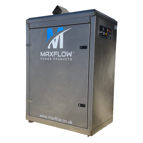 Maxflow Electric Hot Pressure Washer Stainless Steel Cabinet, 230V 16A, 150 Bar, 12 LPM