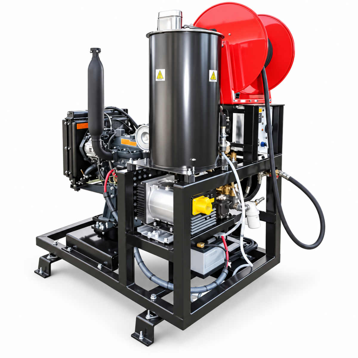 Dirt Driver Van Pack Diesel Hot Pressure Washer System, 200 Bar, 15 LPM, Steam Stage, Hawk Pump