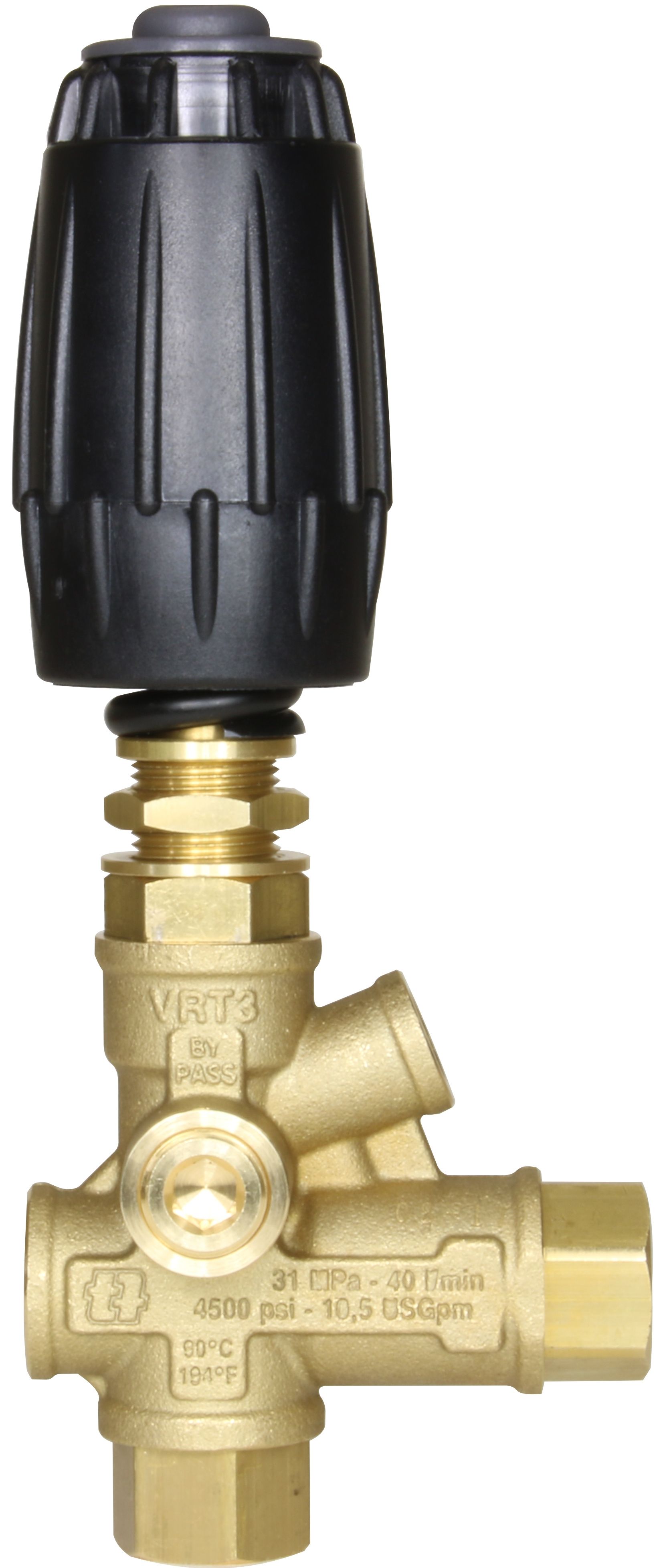 Tecomec VRT3 Unloader Valve, Panel Mount Version, 280 Bar, 40 LPM, 3/8" F x 3/8" F