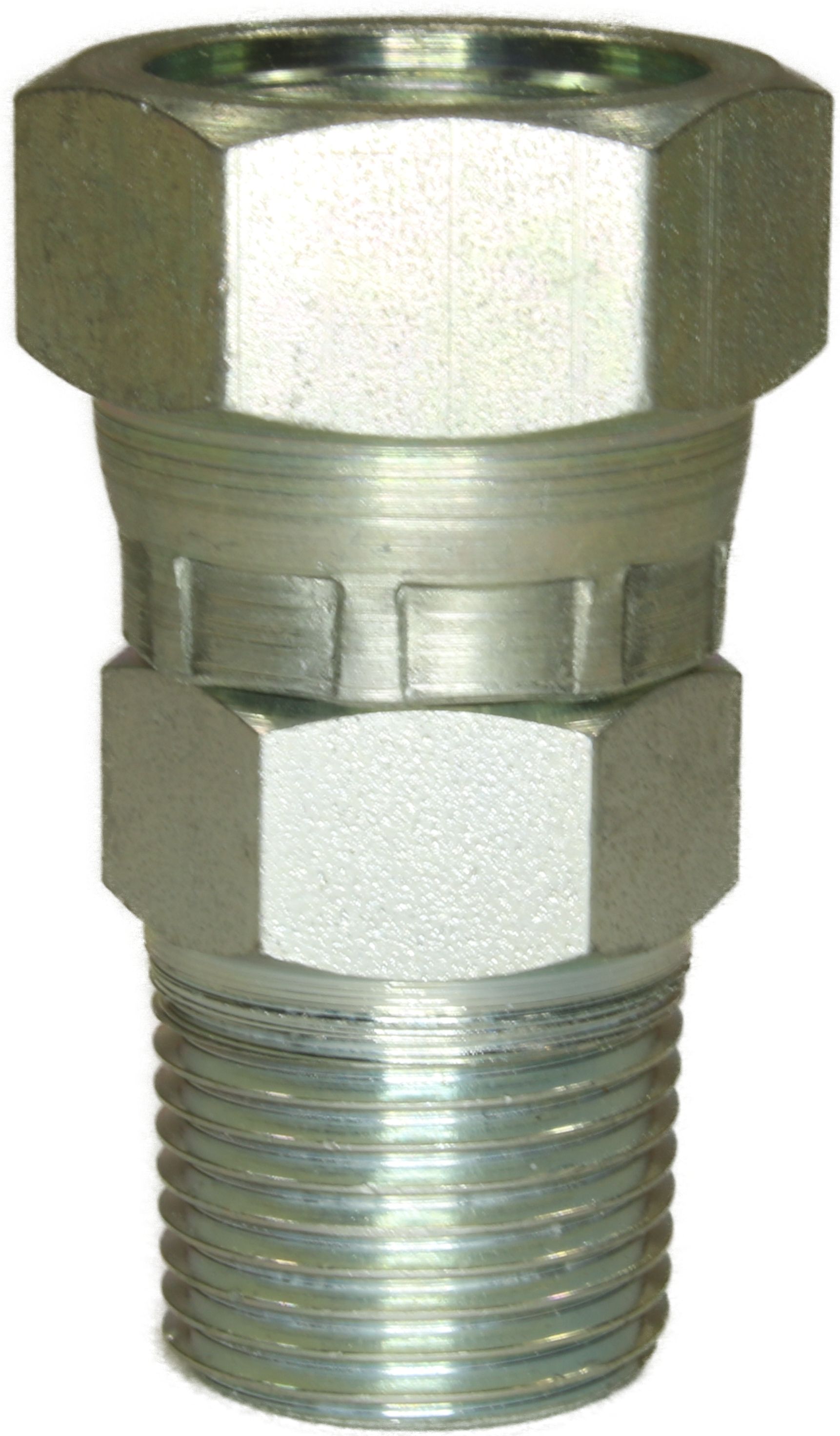 Female to Male Zinc Plated Steel Swivel Adaptor BSP Tapered-3/8" F to 1/2" M