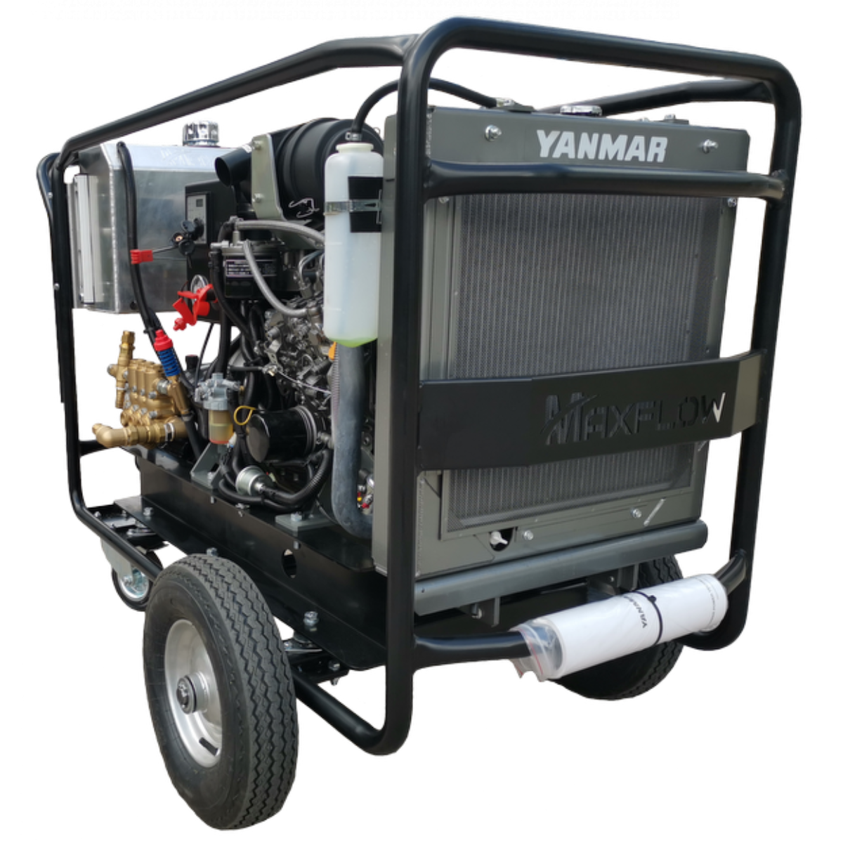 Maxflow Yanmar 3-cylinder diesel pressure washer 40LPM 200 Bar on trolley frame