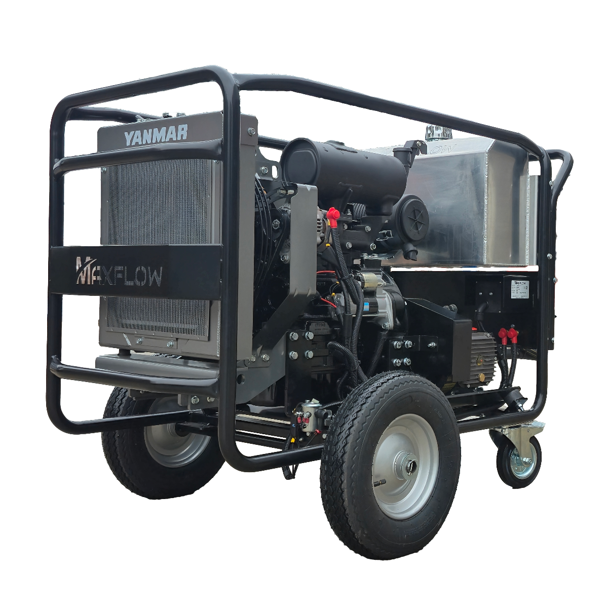 Maxflow Yanmar 3-cylinder diesel pressure washer 35LPM 200 Bar on trolley frame