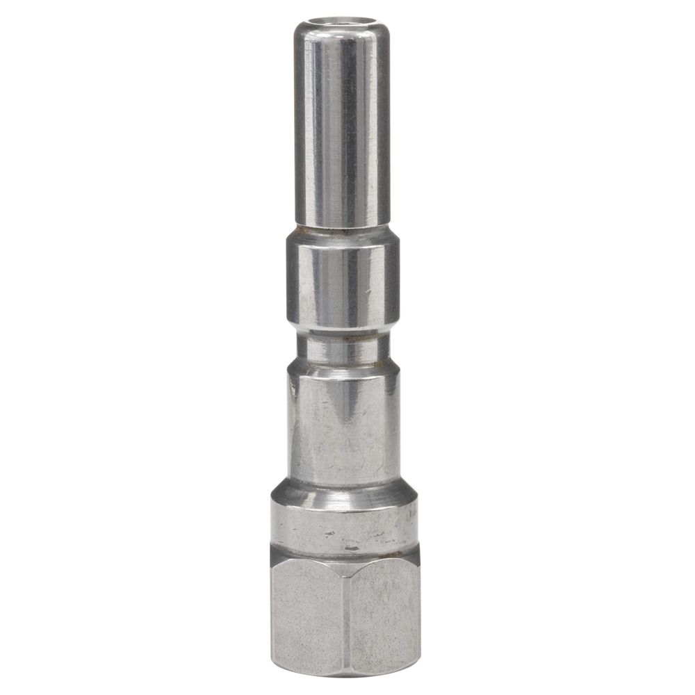 KEW Lance Quick Release Spigot Plug 1/4” F, polished stainless steel, 19mm nut, full thread. Compatible with Suttner, Ehrle, Nilfisk pressure washers. Use Loxeal for fitting.