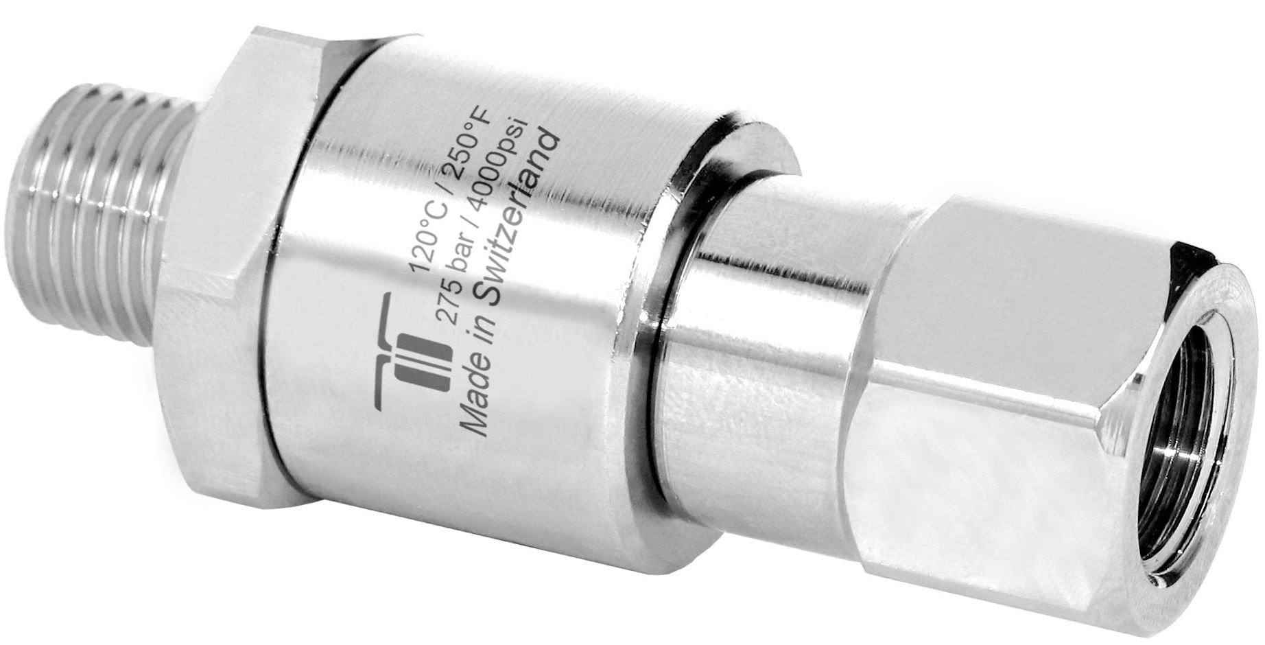 BOOM IN-LINE SWIVEL 1/4&quot;M bsp x 3/8&quot;F NPT