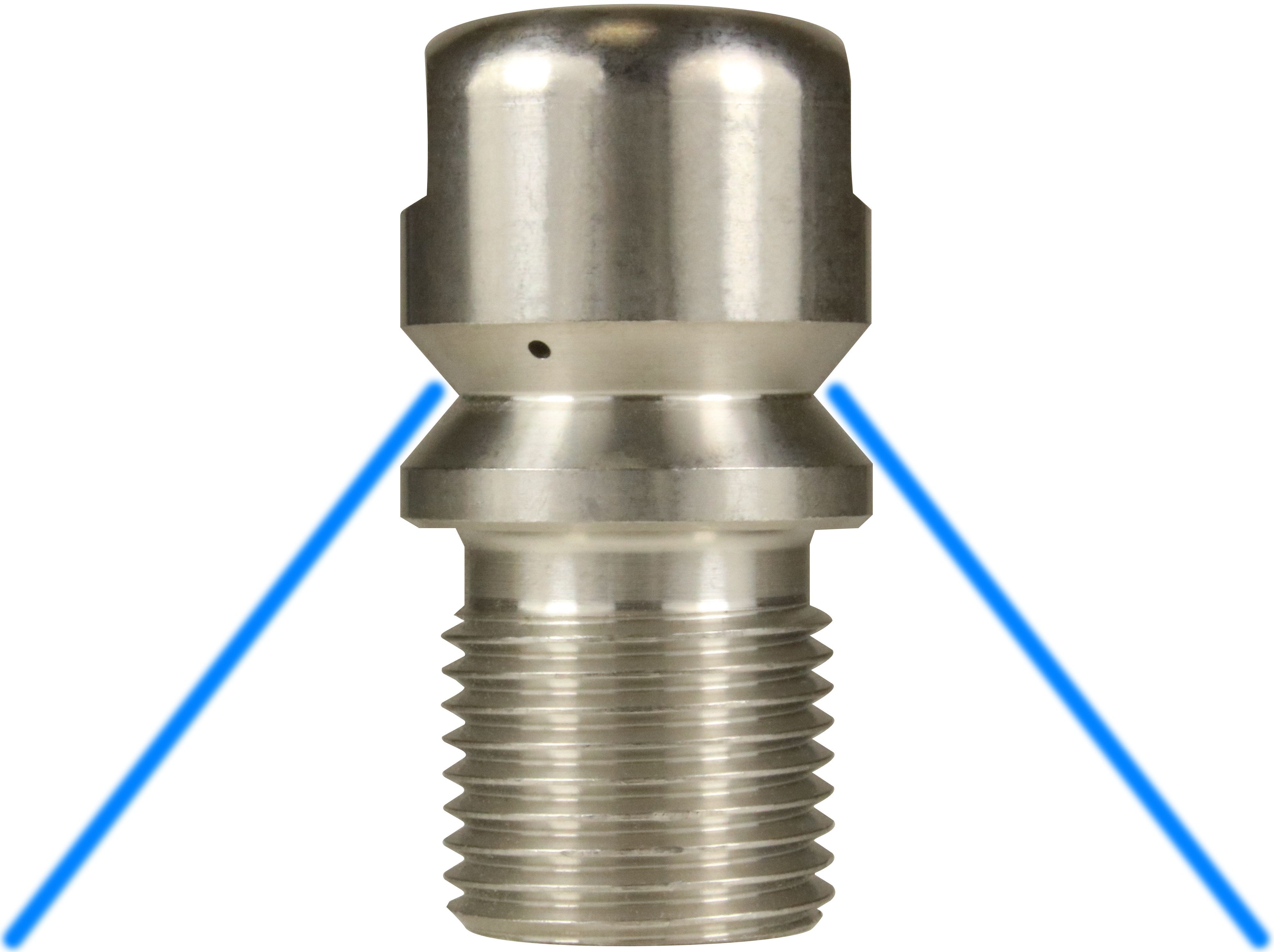 STAINLESS STEEL 1/2"M 08 SEWER NOZZLE WITH 3 REAR FACING JETS