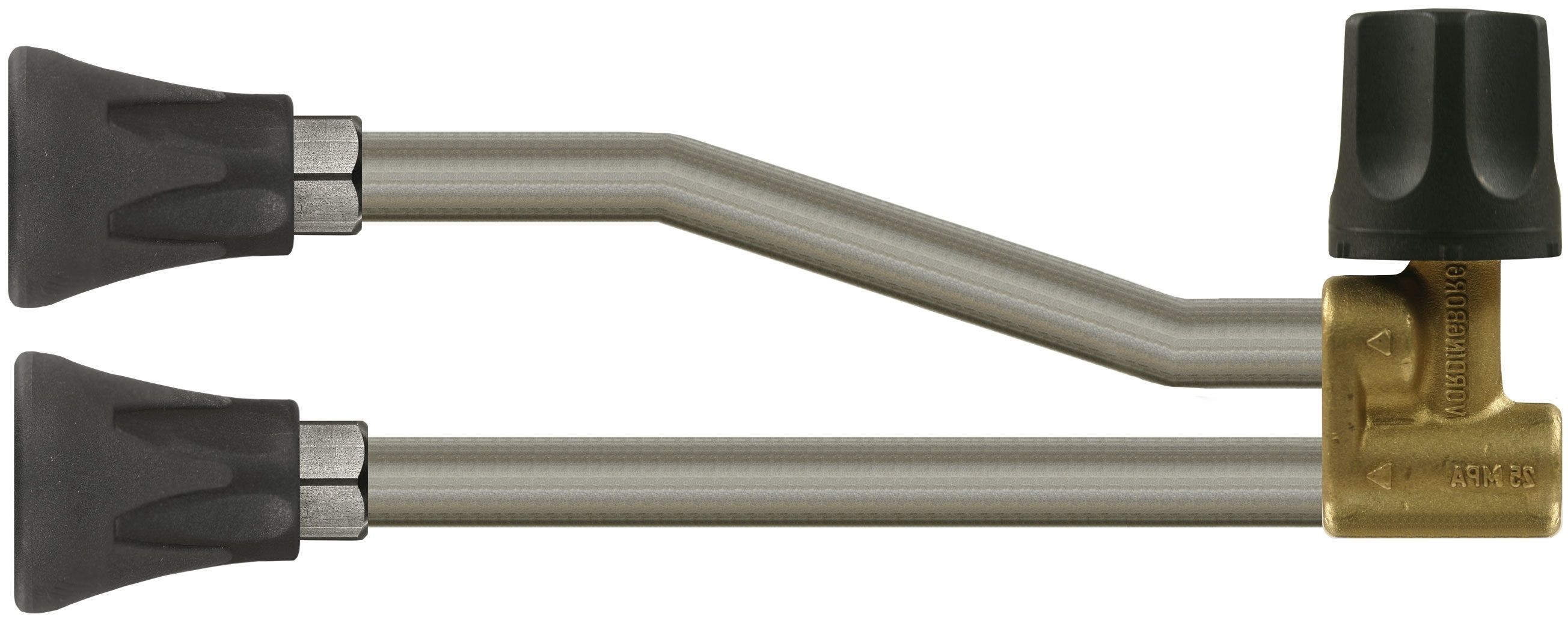 ST53 TWIN LANCE WITHOUT HANDLE, 210mm, 1/4" F, WITH ST10 NOZZLE PROTECTORS AND LOW PRESSURE NOZZLE