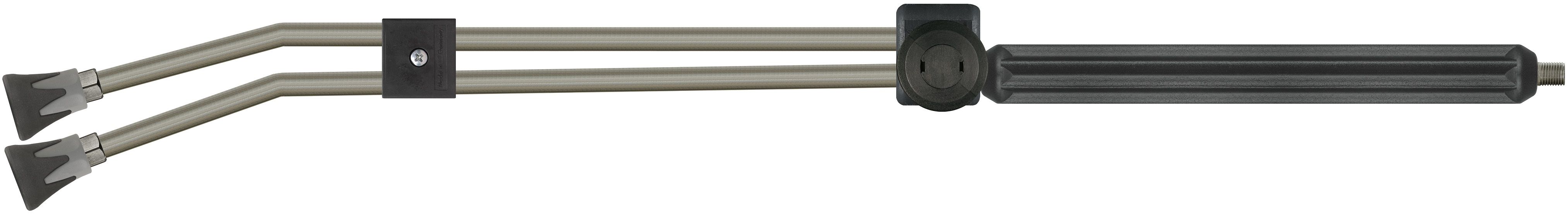 ST54 TWIN LANCE WITH MOULDED HANDLE, 980mm, 1/4" M, WITH ST10 NOZZLE PROTECTORS, SIDE HANDLE AND BEND