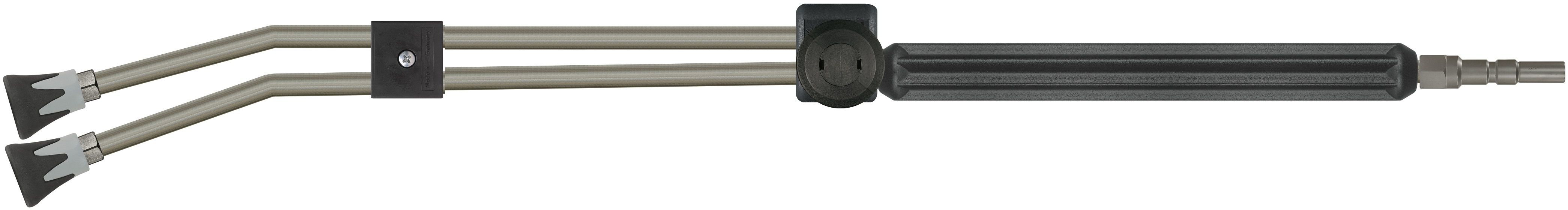 ST54 TWIN LANCE WITH MOULDED HANDLE, 980mm, KEW SPIGOT, WITH ST10 NOZZLE PROTECTORS, SIDE HANDLE AND BEND