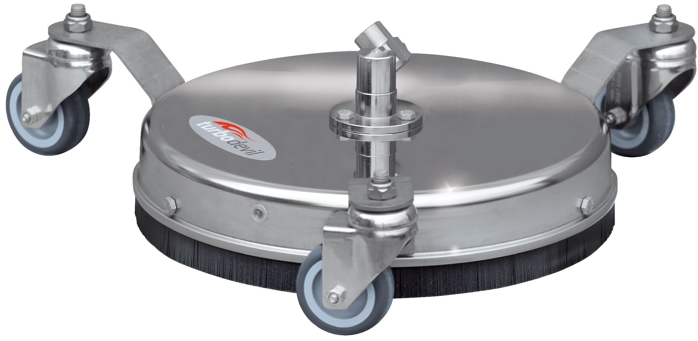 Turbo Devil TD300 Surface Cleaner, 300mm stainless steel housing, designed for use with hot and cold high-pressure water pumps. Precision-engineered rotor arm, robot-welded for smooth operation, ideal for efficient and reliable cleaning in industrial, com