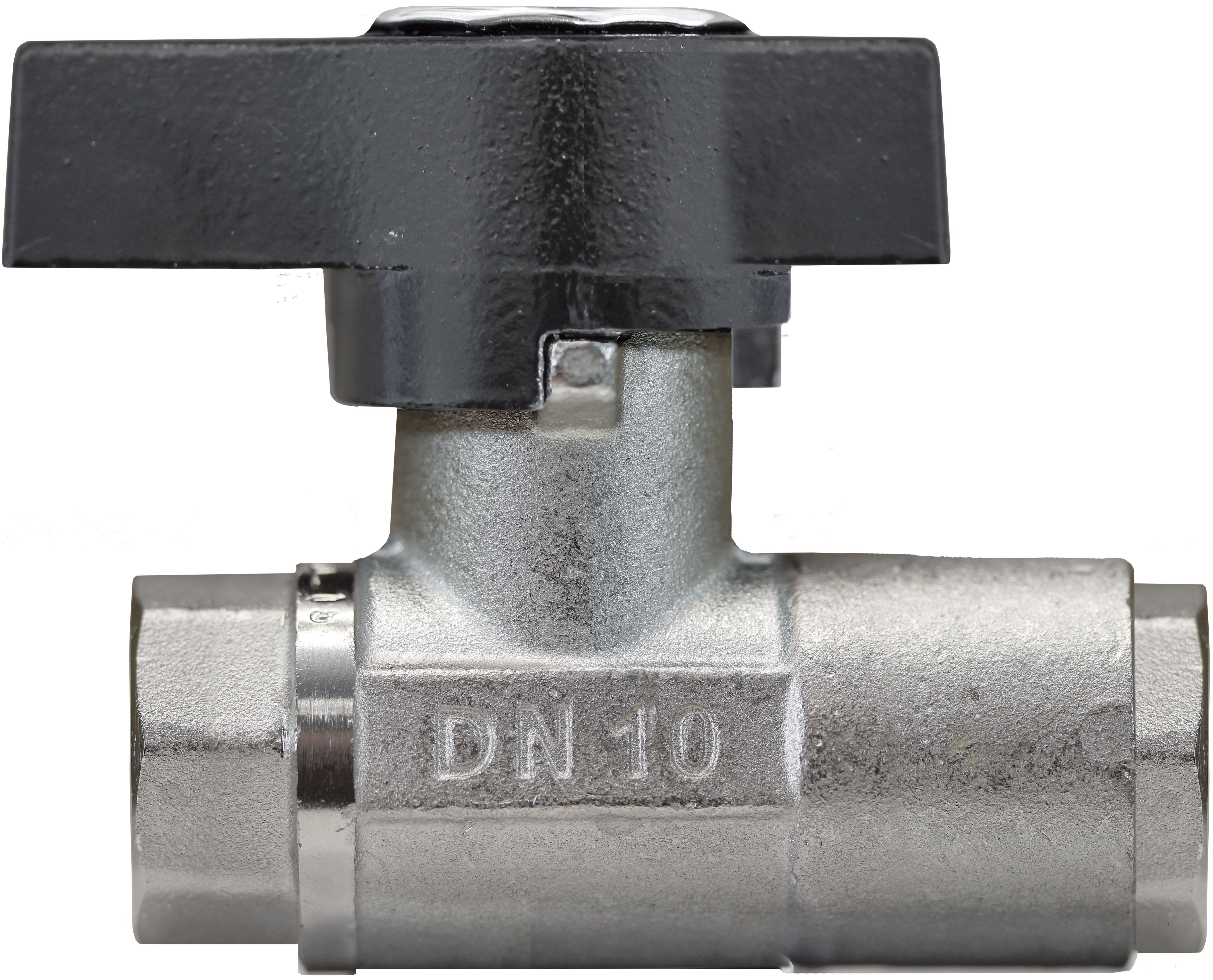 BALL VALVE + BUTTERFLY HANDLE 3/8"F x 3/8"F NICKEL PLATED BRASS