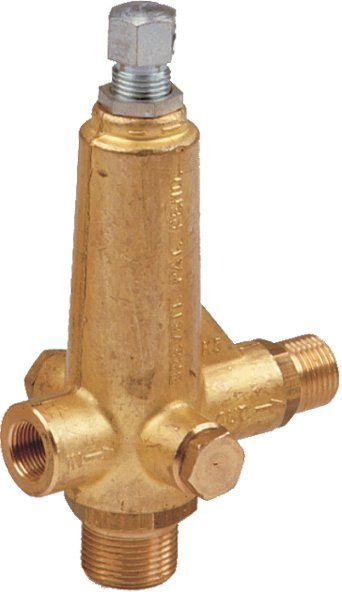 Interpump K5 Unloader Valve, 11-16 LPM, 200 Bar - Flow-Sensitive Brass and Stainless Steel Pressure Control Valve.