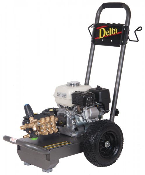 Delta RTT 12140 Petrol Pressure Washer (Part No: RTT-D201), 140 Bar, 12 LPM, Honda GX160 engine, Interpump 44 series pump, return-to-tank unloader valve, external chemical injector.