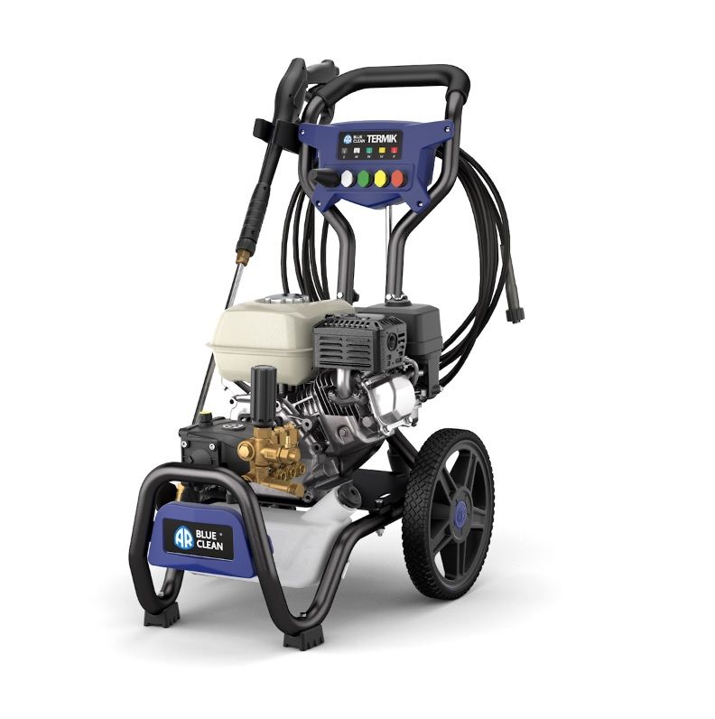 Annovi Reverberi HPW1450 Petrol Pressure Washer with 6.5 HP Honda GP200H engine, 12 LPM at 220 Bar, includes 10m hose, wash gun, lance, and quick-release nozzles.