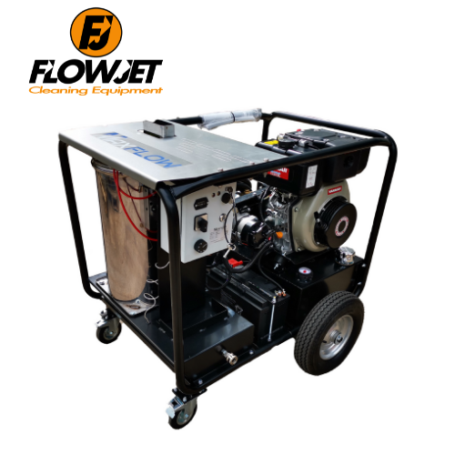 Maxflow Industrial Diesel Hot Pressure Washer - Yanmar L100-V 18 LPM Trolley Frame