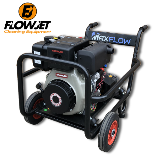 Maxflow Industrial Pressure Washer - Yanmar L100-V Interpump 15 LPM Trolley Frame